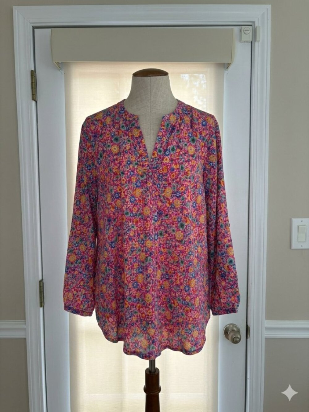 Dear Scarlett Split Neck Tunic Blouse